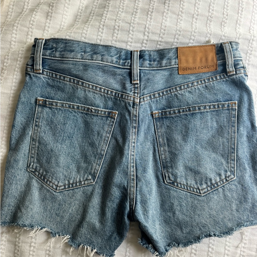 Denim Forum Light Blue Cutoff Denim Shorts - Picture 2 of 2